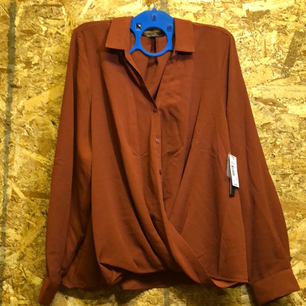 Burnt Sienna Button Blouse